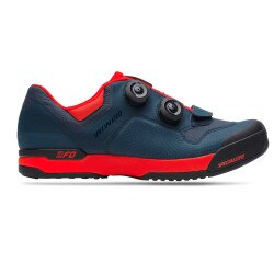 Specialized 2FO Cliplite MTB Shoe in Cast Blue and Rocket Red